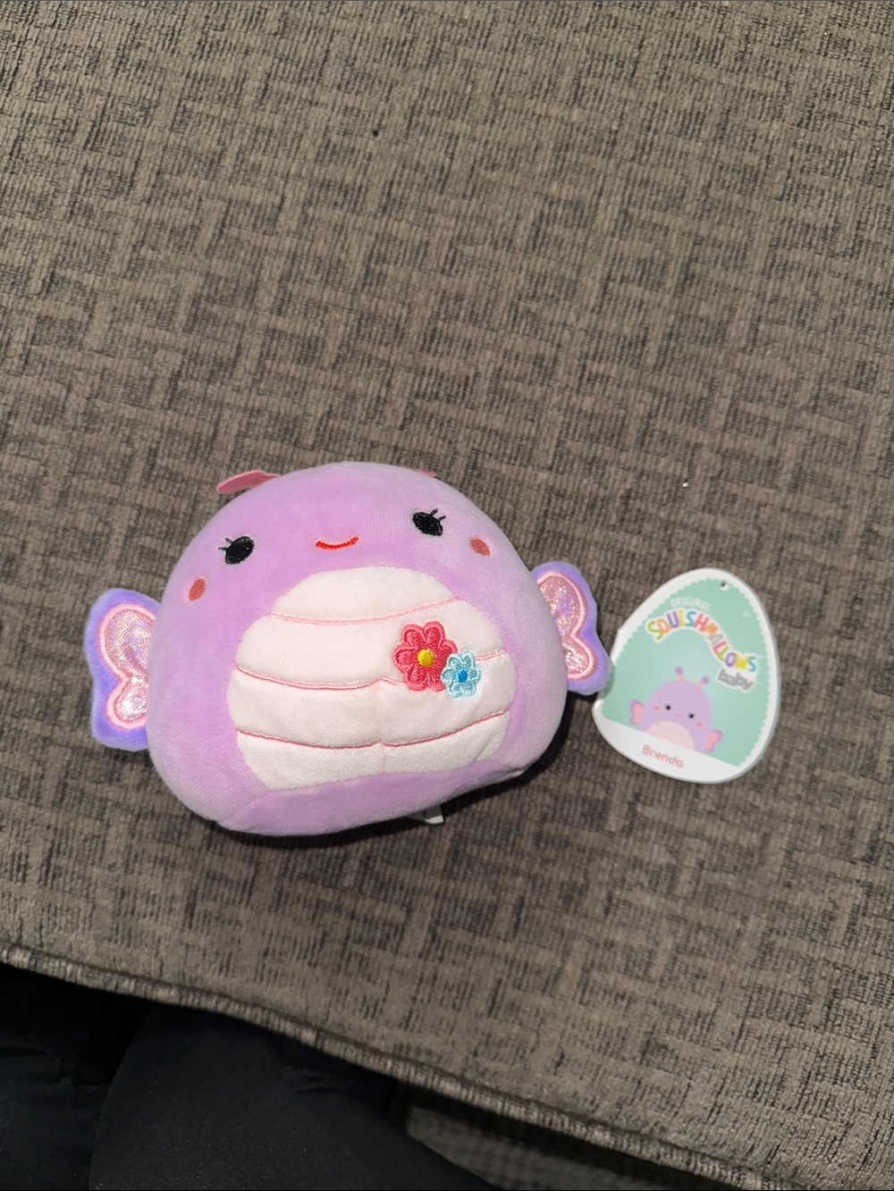Squishmallows Purple Baby Brenda Plush with Pink & White Belly Accents